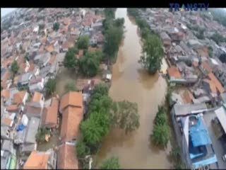 Penampakan Genangan Banjir Ibukota dari Udara