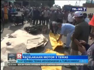 Tiga Pemotor Tewas Digilas Truk Kontainer