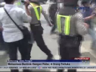 Mahasiswa Bentrok dengan Polisi, 4 Orang Terluka