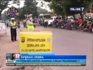 Operasi Zebra, Pengendara Motor Masih Dominasi Jumlah Pelanggaran