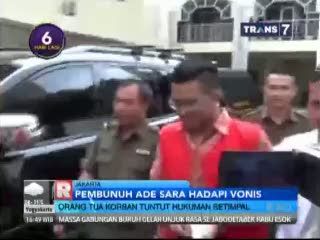 Pelaku Pembunuhan Ade Sara Divonis 20 Tahun Penjara