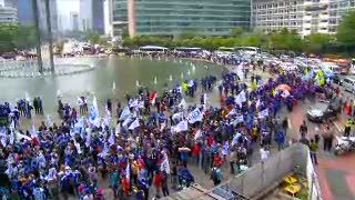 Demo Buruh Lumpuhkan Bundaran HI, Polisi Jamin Situasi Kondusif