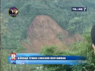 Evakuasi Korban Tewas Tertimbun Longsor di Banjarnegara Berlangsung Dramatis