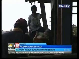 Normalisasi Kali, Warga Kapuk Poglar Bongkar Rumah Sendiri