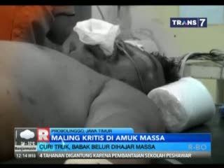 Maling Pasrah Dihajar Warga