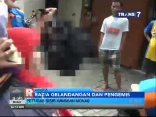 Petugas Sisir Kawasan Monas dan Pasar Baru dari Gepeng
