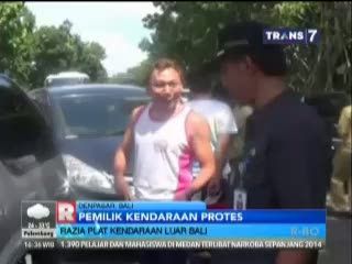 Razia Plat Kendaraan Luar Bali Diprotes