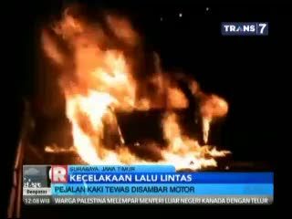 Sedan Terbakar di Tol Dalam Kota