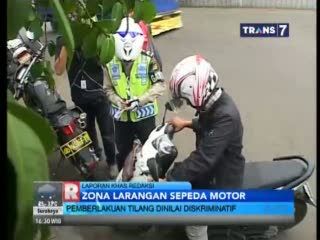Pemberlakuan Tilang di Zona Larangan Sepeda Motor Dinilai Diskriminatif