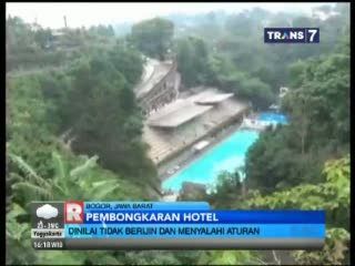 Hotel Mewah di Puncak Dibongkar Petugas Satpol PP