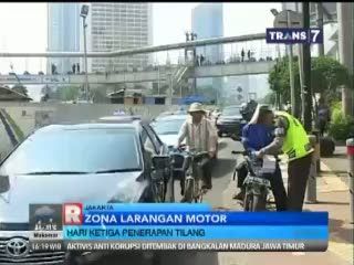 Hari Ketiga Penerapan Tilang Bagi Pemotor yang Melintasi Kawasan Thamrin