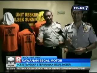 Polisi Tangkap 3 Tersangka Begal Motor di Depok