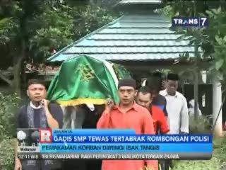Gadis SMP Tewas Tertabrak Rombongan Polisi Dimakamkan