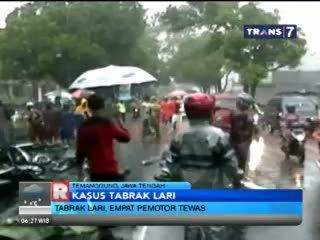 Tabrak Lari, Empat Pemotor Tewas dan Dua Orang Lainnya Terluka