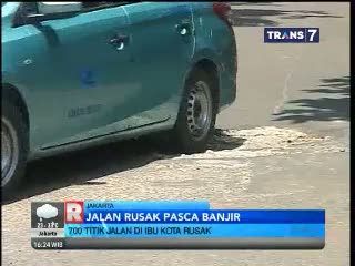 700 Titik Jalan di Ibukota Rusak Pasca Banjir