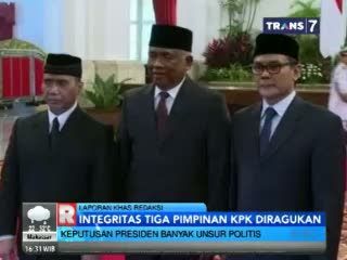 Integritas Tiga Pimpinan KPK Diragukan