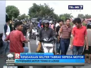 Panser Tabrak Sepeda Motor, 1 Tewas