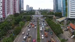Penampakan Macet Tol JORR dari Udara