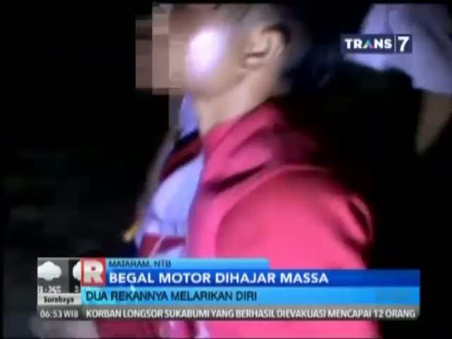 Begal Motor Babak Belur Dihajar Massa