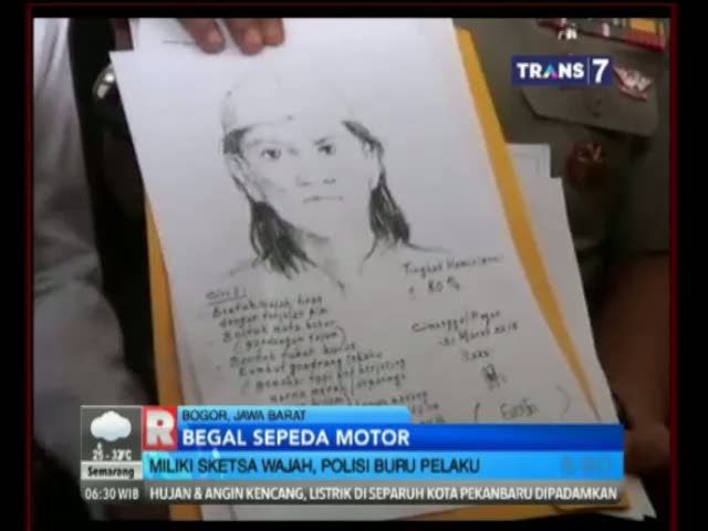 Polisi Buru Begal Sadis di Bogor, Ini Sketsa Wajah Pelakunya