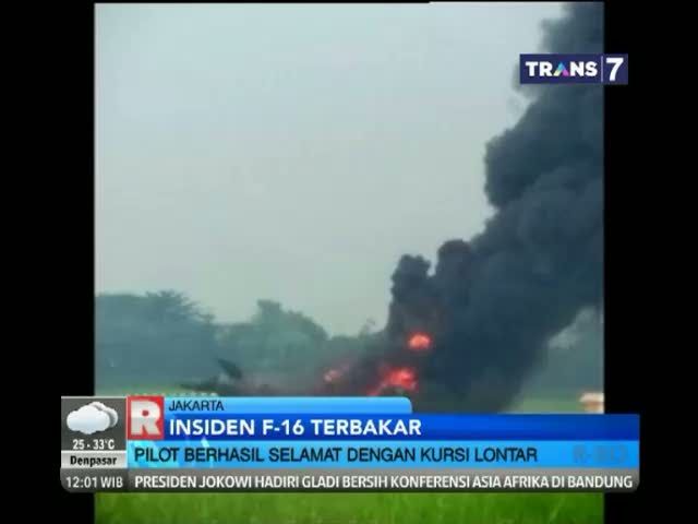 Pesawat F-16 Milik TNI AU Terbakar di Halim