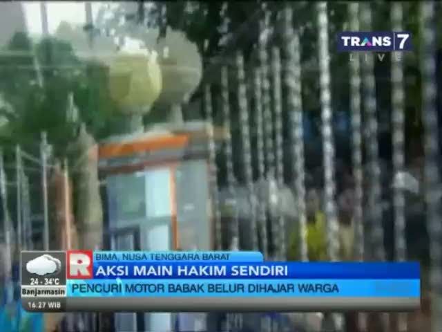 Pencuri Motor Babak Belur Dihajar Massa