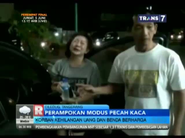 Perampokan Modus Pecahkan Kaca Mobil