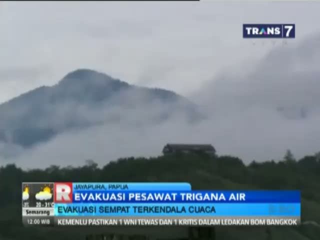 Evakuasi Pesawat Trigana Air Terganggu Cuaca