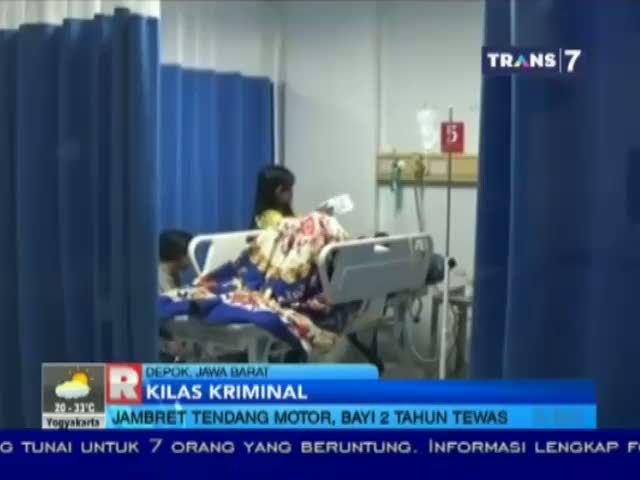Jambret Tendang Motor di Depok, Balita 2 Tahun Tewas 