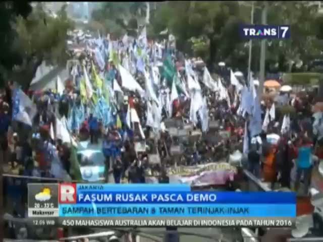 Fasum Rusak Pasca Demo 