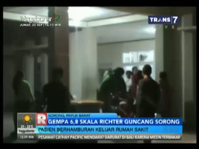 Gempa 6.8 Skla Richter Guncang Sorong, Pasien Berhamburan