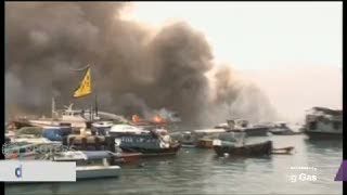 10 Kapal Hongkong Terbakar, Penyebabnya Karena Tabung Gas