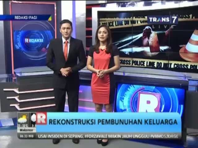 Rekonstruksi Pembunuhan Sadis Istri dan Kedua Mertua digelar Polisi