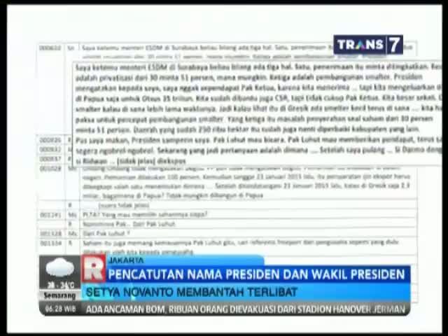 Setya Novanto Bantah Catut Nama Presiden dan Wakil Presiden 
