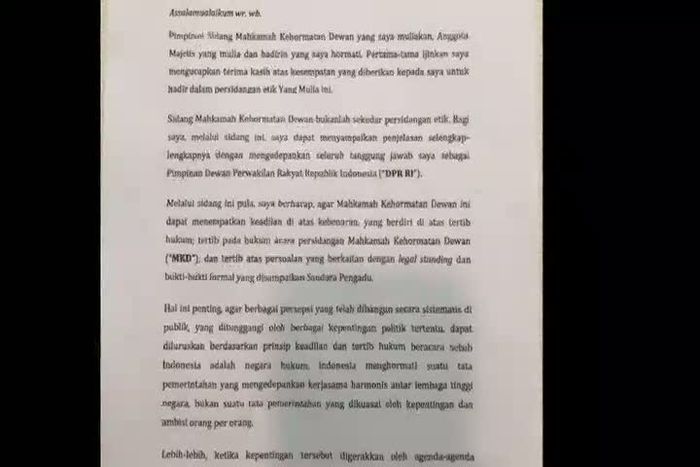 Ini Dokumen Bantahan Setya Novanto Saat Sidang Tertutup MKG