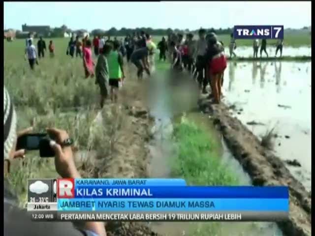 Jambret Diamuk Massa Hingga Nyaris Tewas!