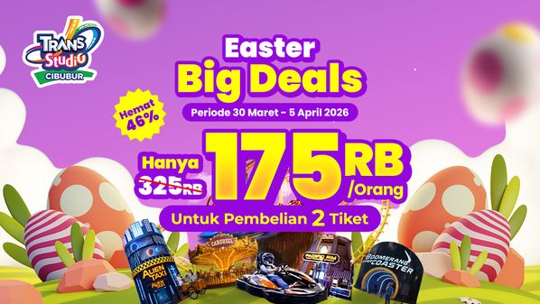 Promo Easter Big Deals Trans Studio Cibubur, Long Weekend Seru Lebih Hemat