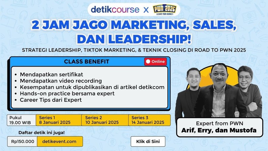 detikCourse : Kelas 2 Jam Jago Marketing, Sales, dan Leadership !