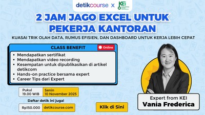 detikcourse:  2 Jam Jago Excel Untuk Pekerja Kantoran
