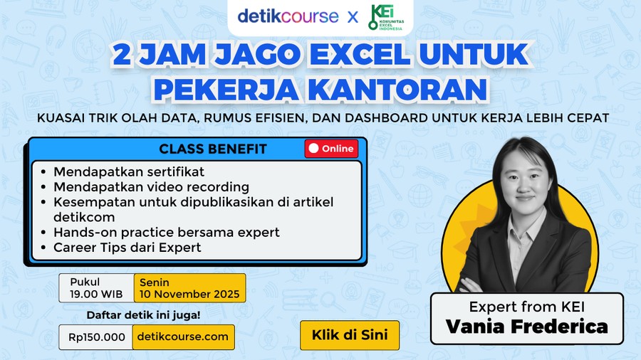 detikcourse:  2 Jam Jago Excel Untuk Pekerja Kantoran