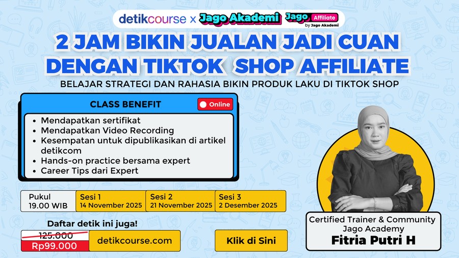 detikcourse: 2 Jam Bikin Jualan Cuan dengan Tiktok Shop Affiliate