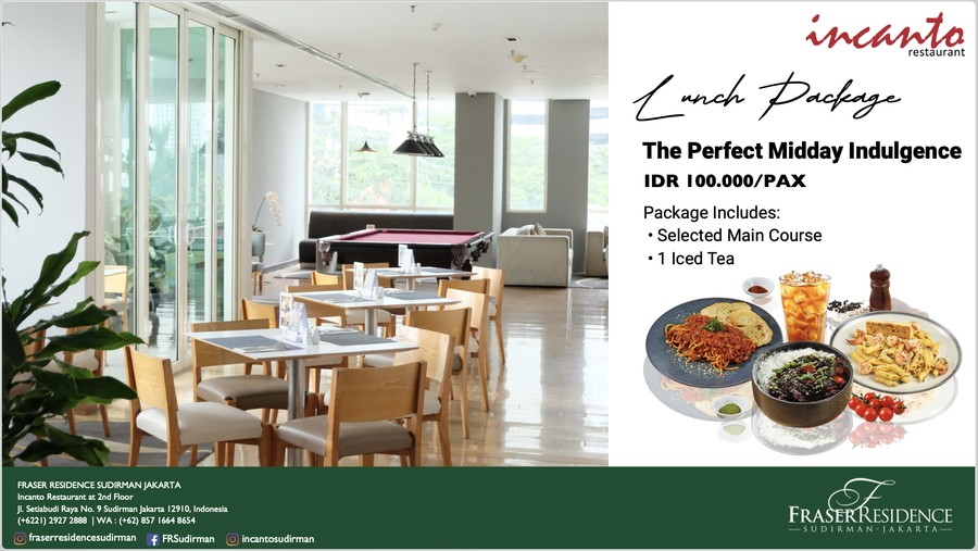 Lunch Package - Incanto Restaurant