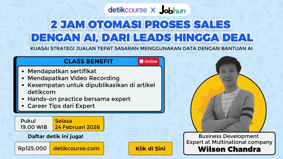 detikcourse : ⁠⁠⁠2 Jam Otomasi Proses Sales dengan AI dari Leads Hingga Deal