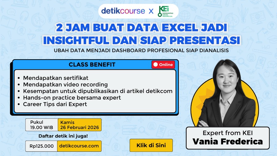 detikcourse : ⁠⁠⁠2 Jam Buat Data Excel Jadi Insightful dan Siap Presentasi