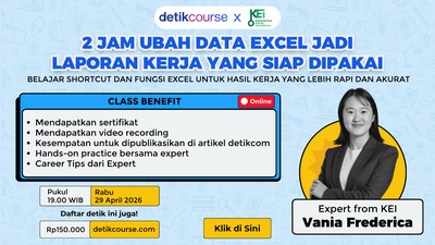 detikcourse: 2 Jam Ubah Data Excel Jadi Laporan Kerja yang Siap Dipakai