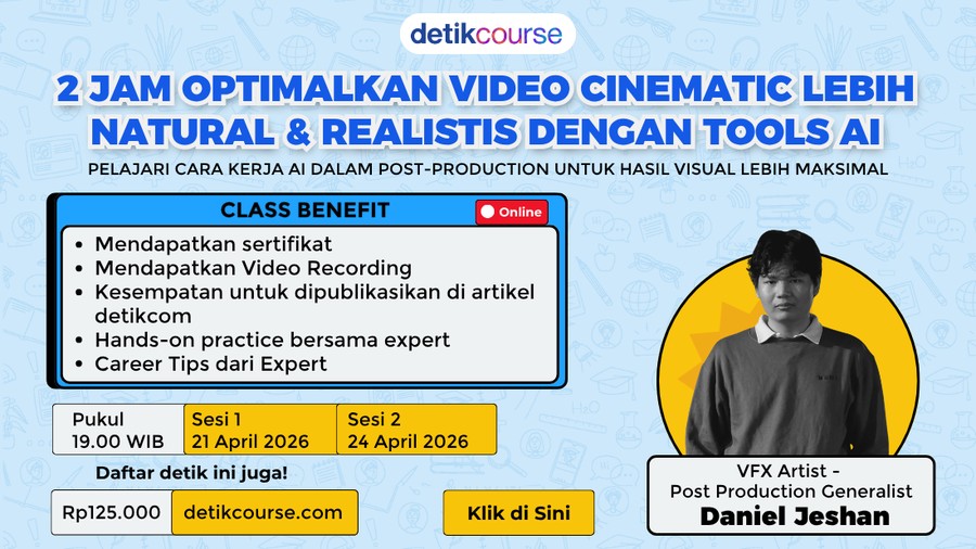 detikcourse: 2 Jam Optimalkan Video Cinematic Lebih Natural & Realistis dengan Tools AI