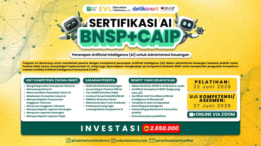 Sertifikasi AI BNSP + CAIP (Certified Artificial Intelligence Professional)