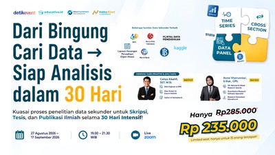Dari Bingung Cari Data → Siap Analisis dalam 30 Hari untuk Skripsi, Tesis & Publikasi Ilmiah!