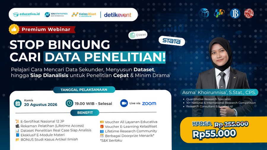 Premium Webinar: Cari Data Penelitian Lebih Cepat dengan Data Sekunder