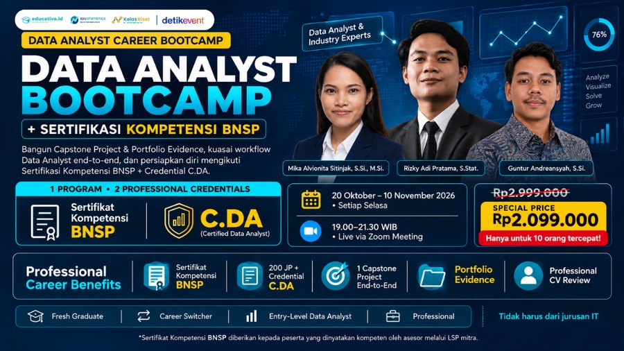 Data Analyst Bootcamp + Sertifikasi Kompetensi BNSP